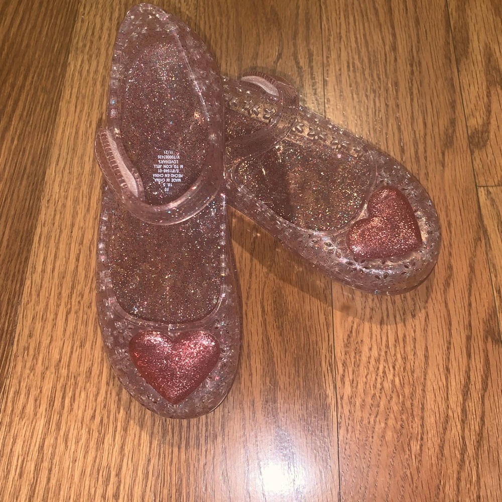 Old navy- size 10 pink glitter heart jellies
